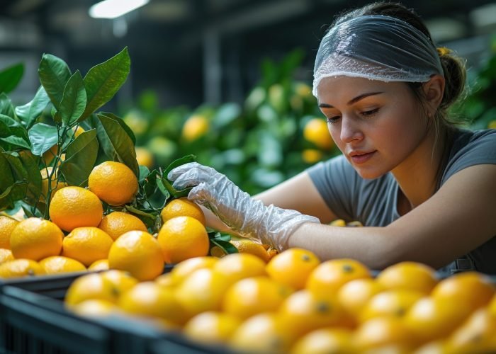 Woman Harvesting Oranges