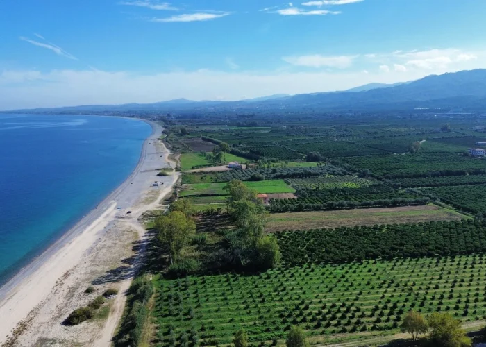 La costa ionica tra Corigliano e Rossano con gli agrumeti a ridosso della spiaggia